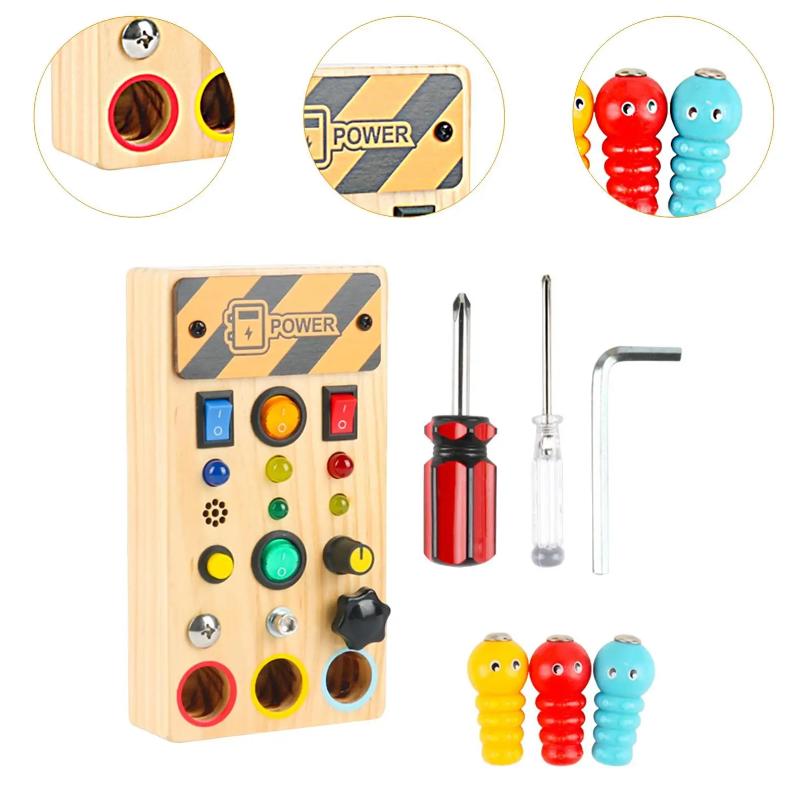 Montessori Screwdriver Board Set Development Toy Fine Motor Skills Educational Travel Toy Sensory Board for Kids Activities