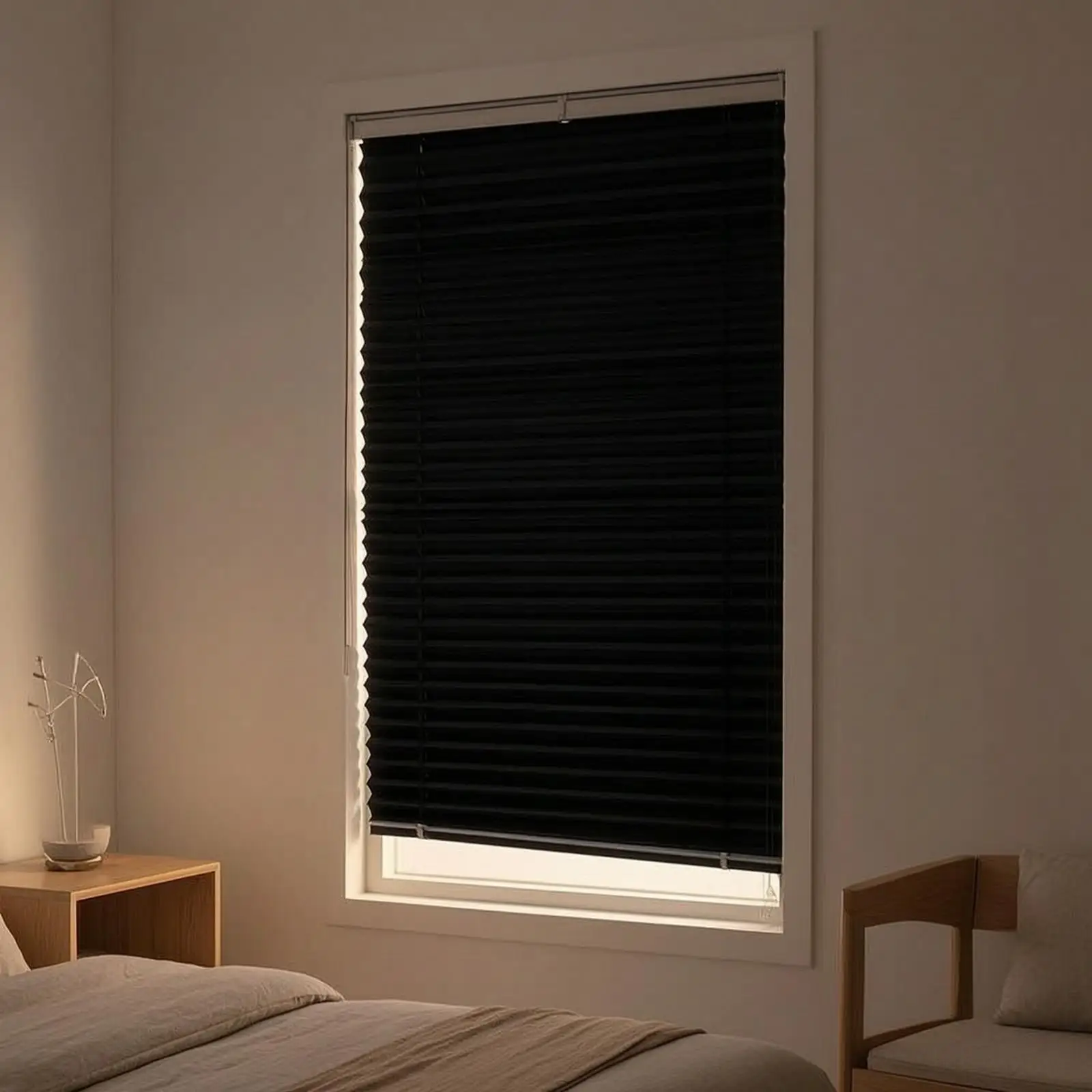 Pleated Blackout Shade Cut-to-Size No-Tools-Required Room Darkening Blackout Window Shade for Renters, Students, Bedroom,