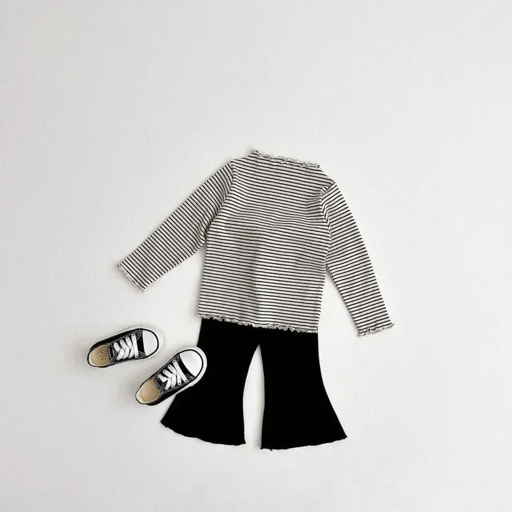 Herbst-Winter Baby Langarm-T-Shirt mit Holzohren-Kante für Mädchen, Baumwoll-Skianzug, Mädchen-Unterziehshirt, Vielseitiges Oberteil, Kinderkleidung – Detail 7