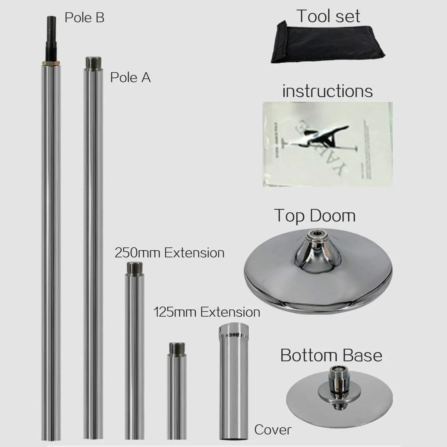 

Adjustable Removable Stainless Steel Firm Portable Dance Pole Tube