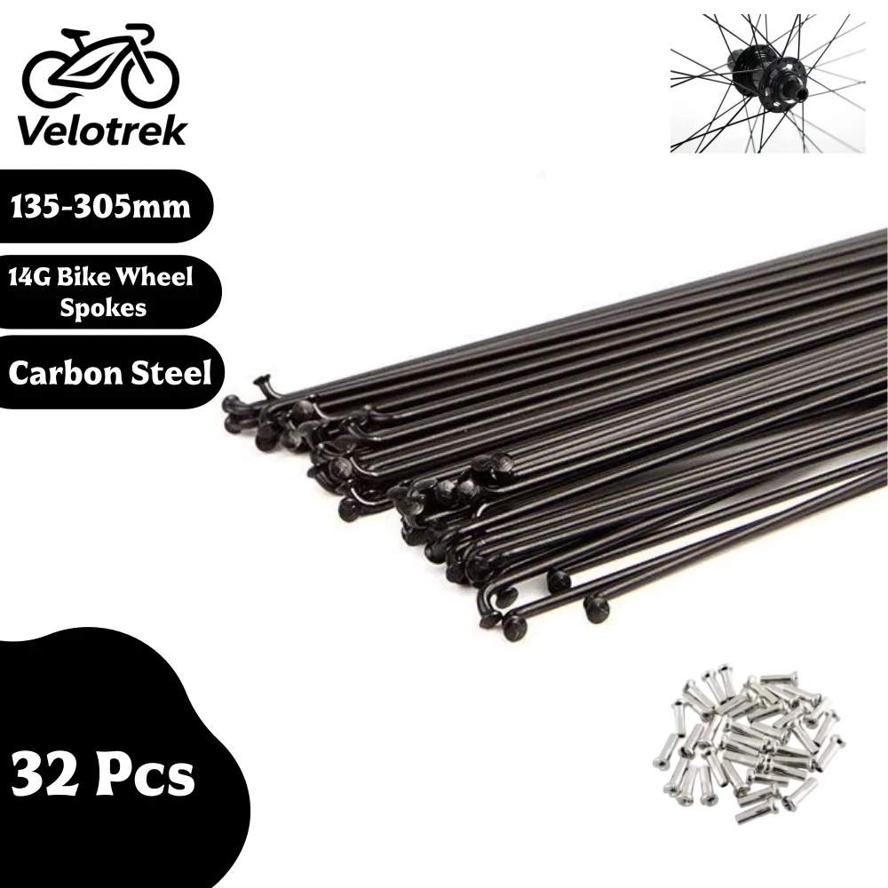 

Черные велосипедные спицы 14 г со спицами, высокопрочные стальные спицы 135-305 мм для горного шоссейного велосипеда