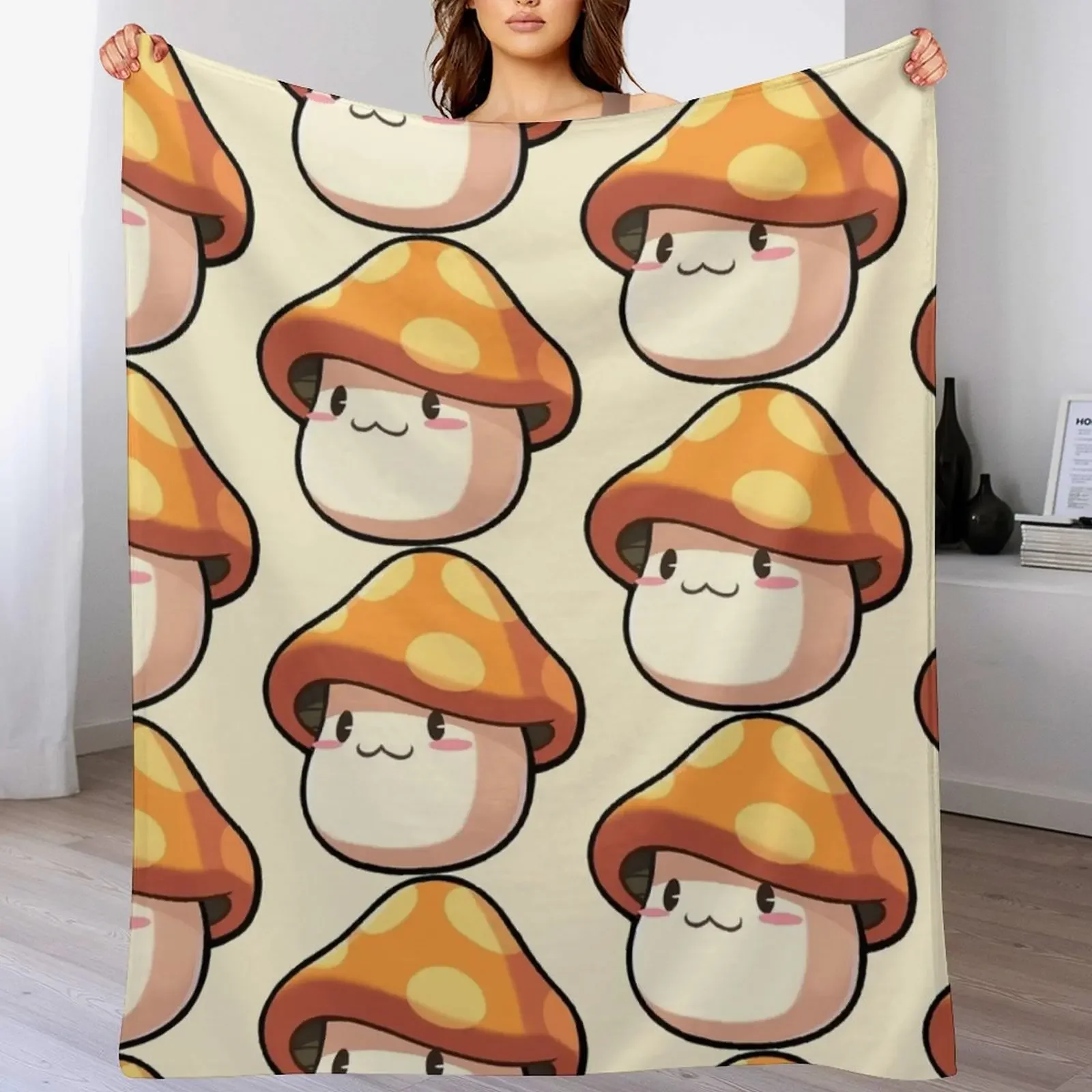 Maplestory M Mushroom (cream background) Throw Blanket Beautifuls Soft Big blankets and throws wednesday Blankets