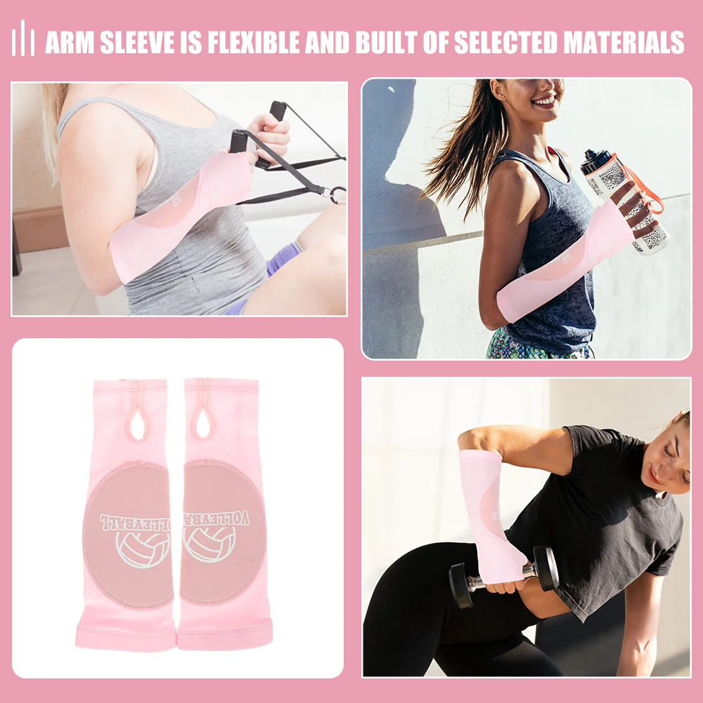 

1Pair Durable Safe Sports Arm Sleeve Volleyball Pads Women Men Teen Neat Attractive Layout Volleyball Arm Sleeves