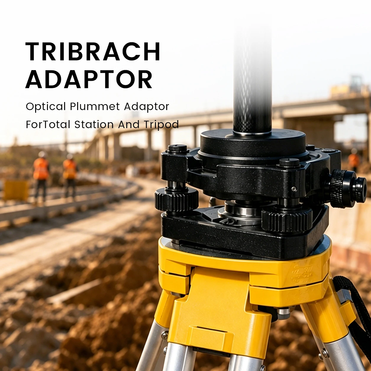 Durable Black Metal Tribrach Adapter For GPS RTK Surveying Total Station GNSS Equipment