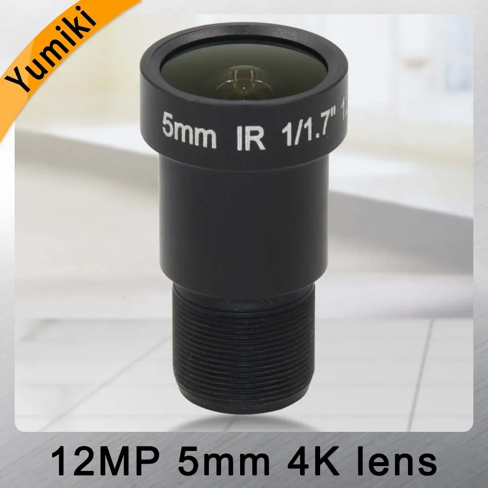 Yumiki 12Megapixel (4K Lens)  Fixed M12 Lens 5mm 70 Degree For 4K IP CCTV camera or 4K Sport Action DV