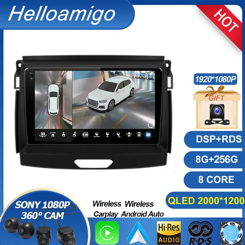 For Ford Ranger 2015 - 2020 Car Radio Android 13 Multimedia Video Player RDS GPS Navigation Stereo No 2din 2 din Screen Carplay