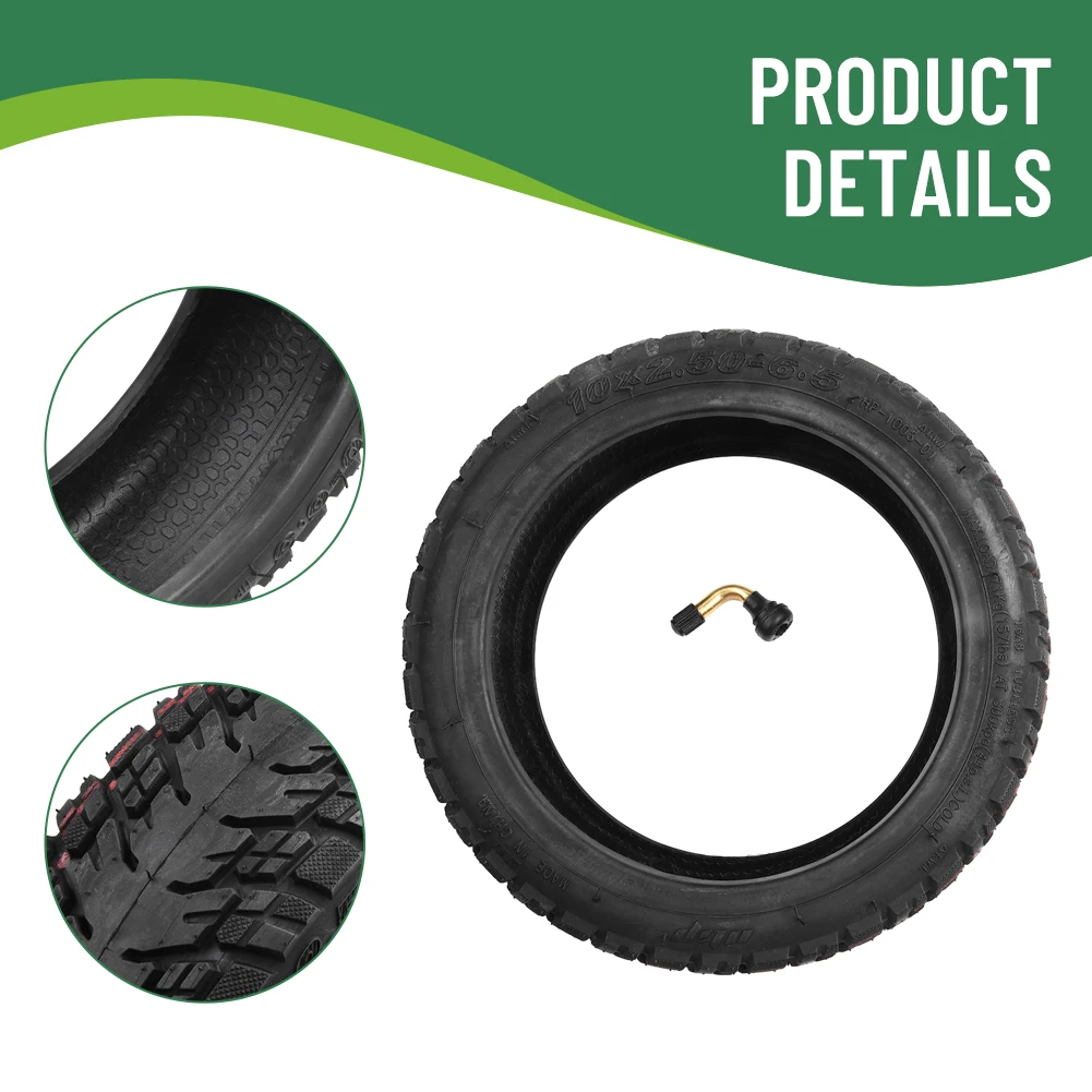 Outdoor Tubeless Tire Electric Scooter 10 Inch 255x70/10x2.50-6.5 630g Accessories Black With Nozzle High Quality