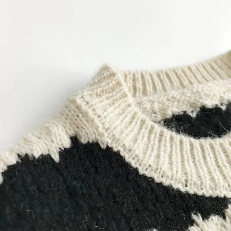 Winter Nieuwe Baby Jongens Gestreepte Gebreide Trui Jas Kinderen Twisted Mohair Vesten Peuter Meisjes Truien Tops Kinderkleding