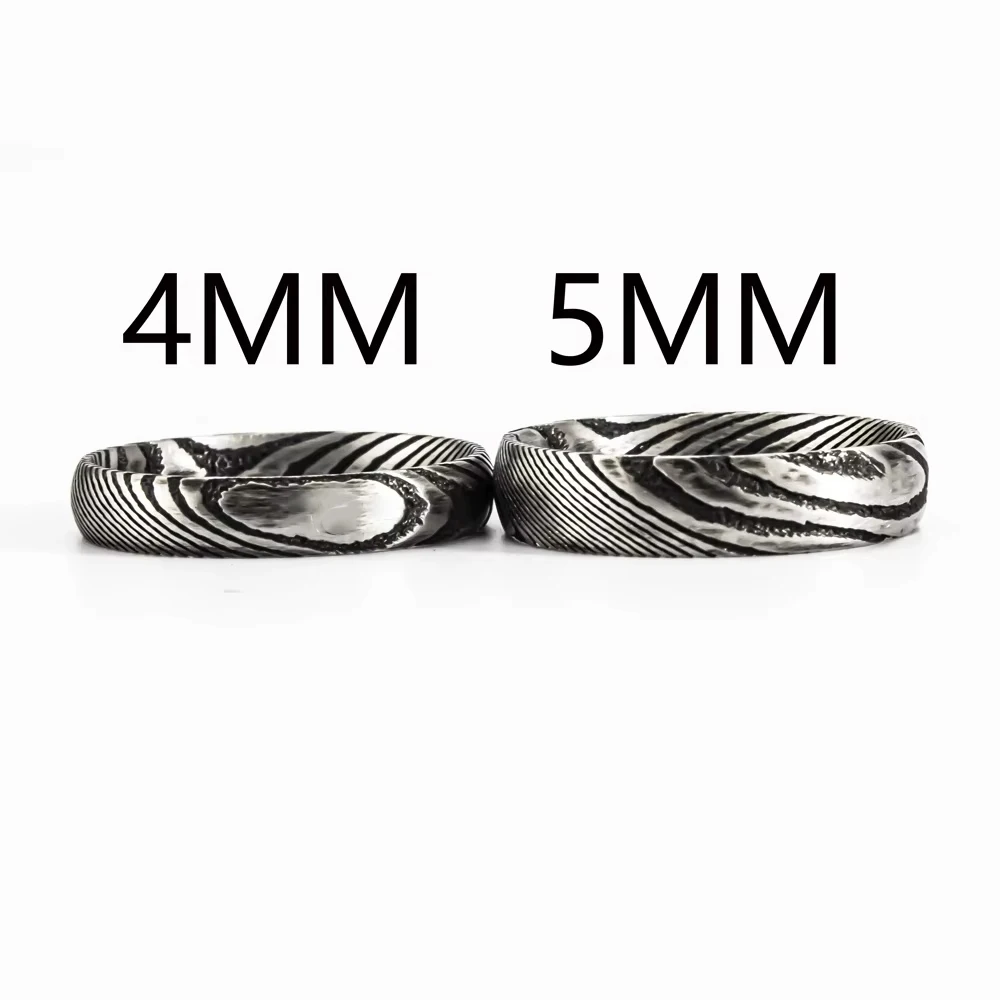 Brutalistischer Damaststahlring für Männer, minimalistisches Design, AAA+, Zirkonia, Ehering, einzigartige Herrenschmuck-Accessoires, 2025 – Detail 2