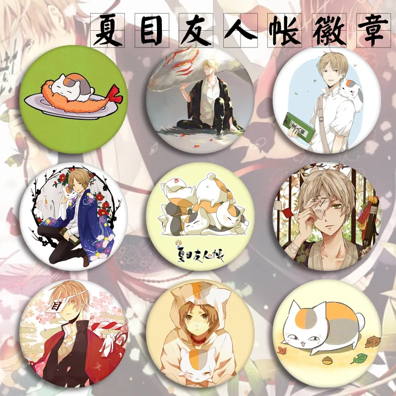 Anime Brooches Natsume Yuujinchou Book of Friends Badges Madara Cat Teacher Cute Kawaii Friendship Jewelry Wholesale