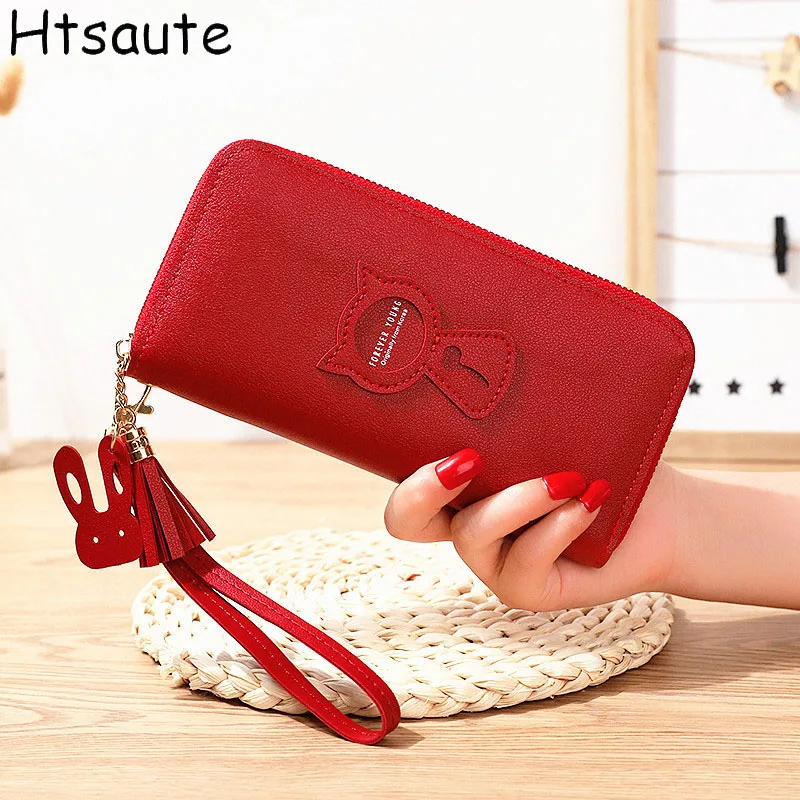 

New Cat Women Wallets Fashion Long PU Leather Top Quality Brand Card Holder Classic Female Purse Zipper Wallet For Women