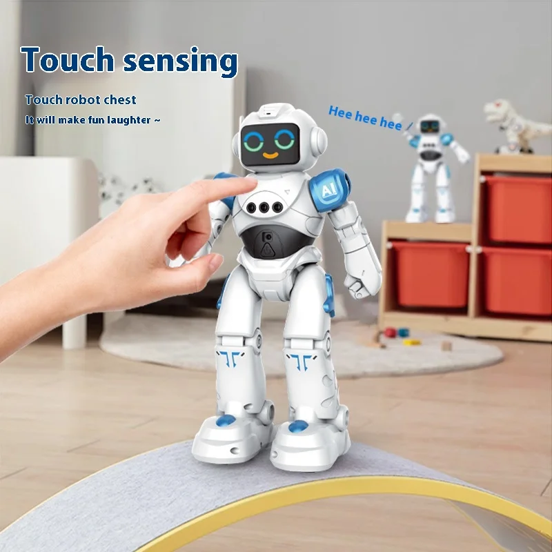 Robot inteligente con Control remoto para niños, juguete multifuncional con Control remoto, programación de diálogo de voz, expresión táctil, gesto de baile