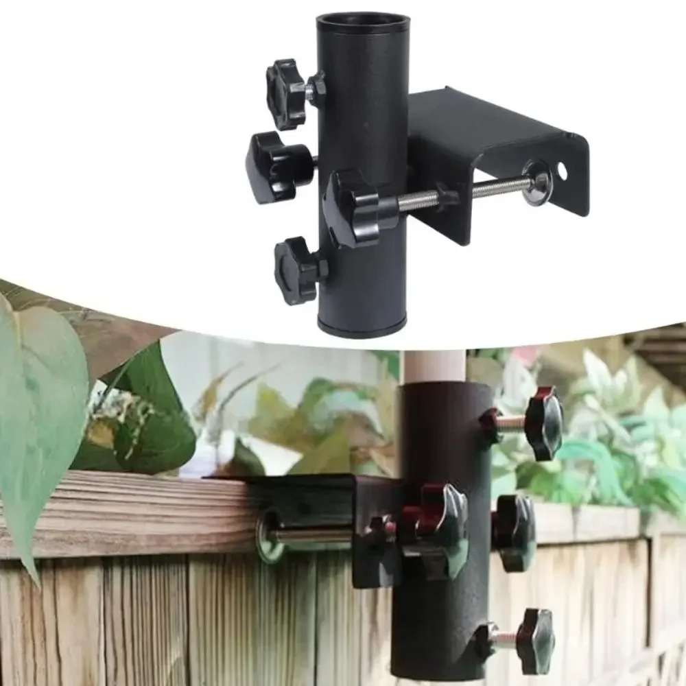 Rust-Resistant Paint Balcony Umbrella Holder Flexible Easy Installation Garden Bracket Heavy Duty Adjustable