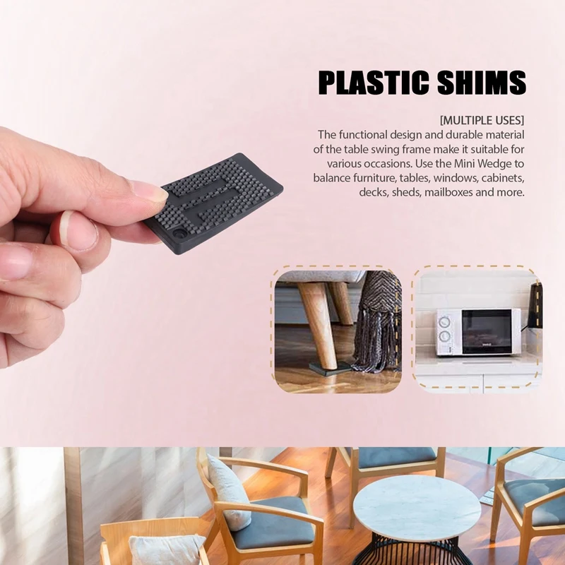 Plastic Shims For Leveling - 36 Piece Jar, Strong And Durable Table Wedges, DIY Levelers For Furniture, Table, Chair