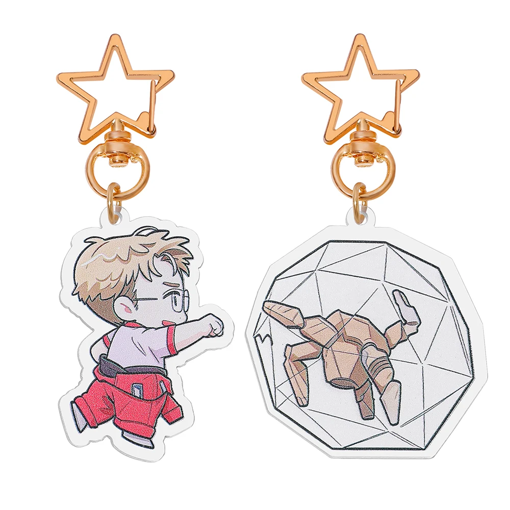 Project Hail Mary Acrylic Keychains, Ryland Grace Rocky Character Charms with Star Clasp, Sci-Fi Book Merch Gifts
