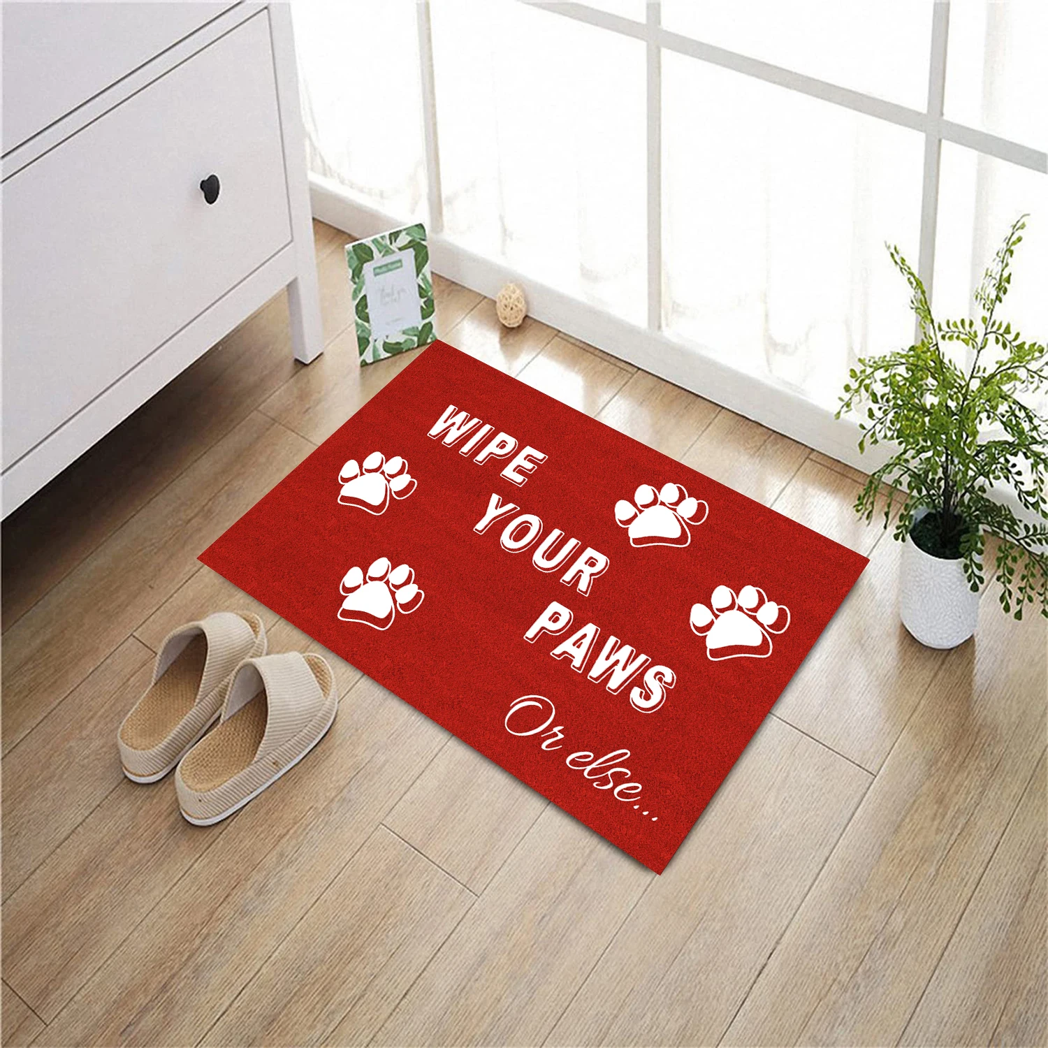 مسح الكفوف الخاصة بك الأحمر ممسحة القط الكفوف المطاط الحمام المطبخ حصيرة حديقة باب المرآب الكلمة حصيرة عدم الانزلاق السجاد مدخل البساط #4