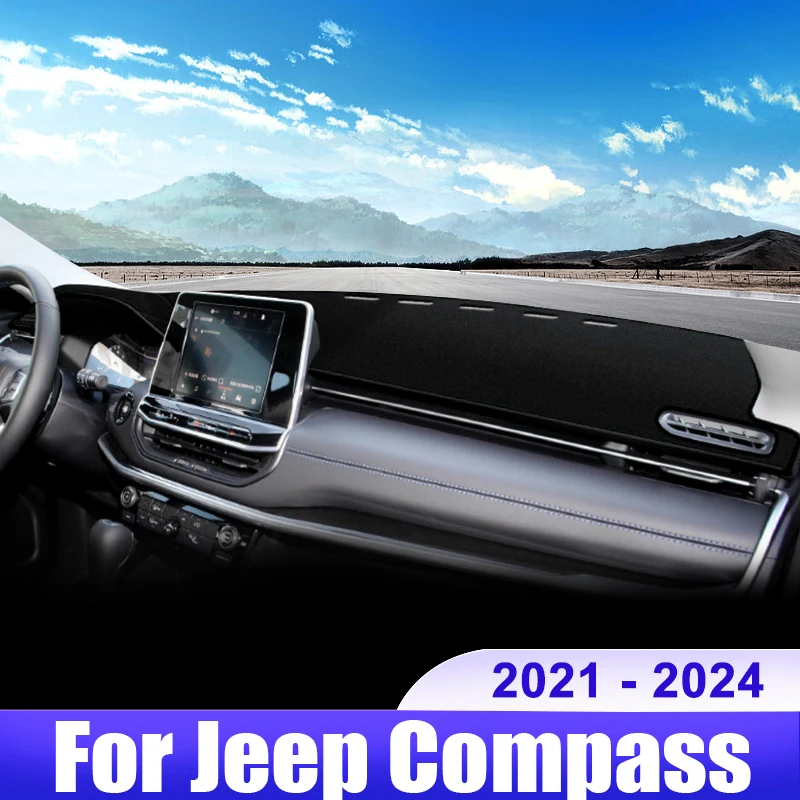 

For Jeep Compass 2021 2022 2023 2024 Car Dashboard Cover Dash Mat Sun Shade Avoid Light Non-slip Pad Interior Accessories
