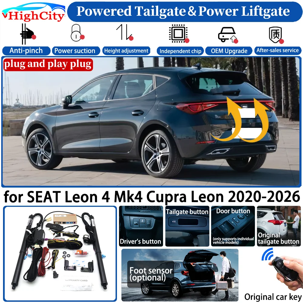 for SEAT Leon 4 Mk4 Cupra Leon 2020-2026 Automatic Smart Powered Tailgate Power Liftgate System Intelligent Trunk Lift Kit