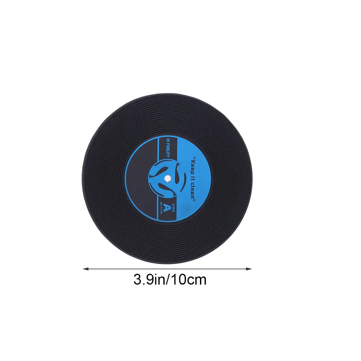 10Pcs Vinyl Record Disk Coasters Cool Retro Presentation Box Set Stylish Table Protector for Drinks Bar Home Office Music
