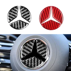 For Benz Car Steering Wheel Sticker Airbag Cover Trim Carbon Fiber Red Sticker For Mercedes-Benz CLA GLA New C E Class 16-19