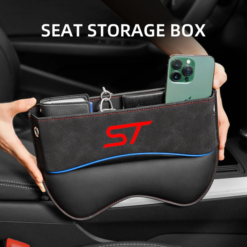 Car Seat Organizer Crevice Storage Box Suede Leather Car Accessories for Ford Focus ST Mondeo, STline ,st