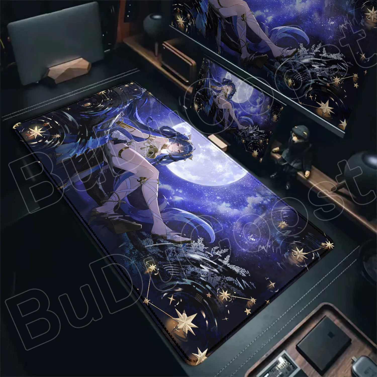 Decoracion Schreibtischunterlage, großes XXL-Laptoppad, rutschfestes Gummi-Gamer-Balance-Mauspad, Game Wuthering Waves Iuno-Mauspad, PC-Zubehör – Detail 17