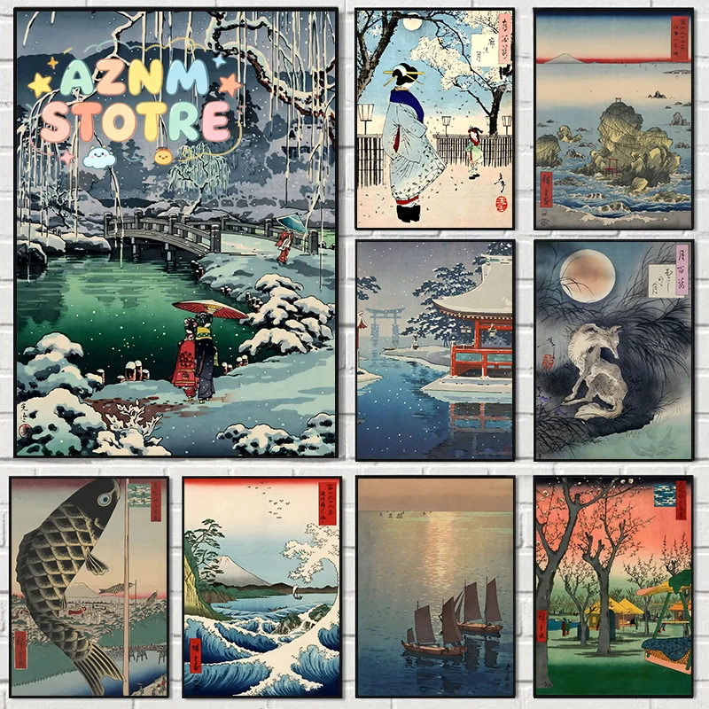 Japanese Landscape Ukiyo-e Kawase Hasui Artworks Art Poster Vintage Canvas Painting Wall Print Picture Room Home Decor Cuadro