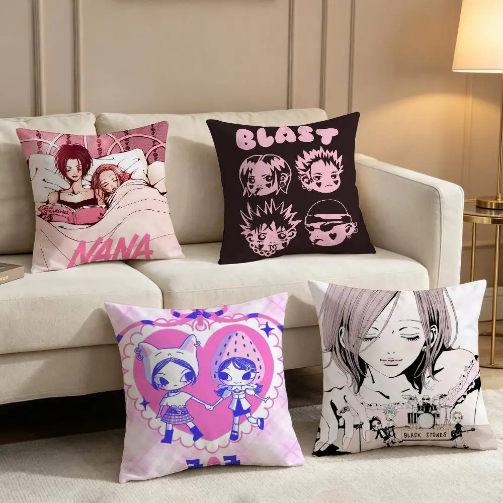 Classic Anime Japanese Soft Comfortable Pillow Case NANA for Sofa Living Room Home Office Decor Protective Covers