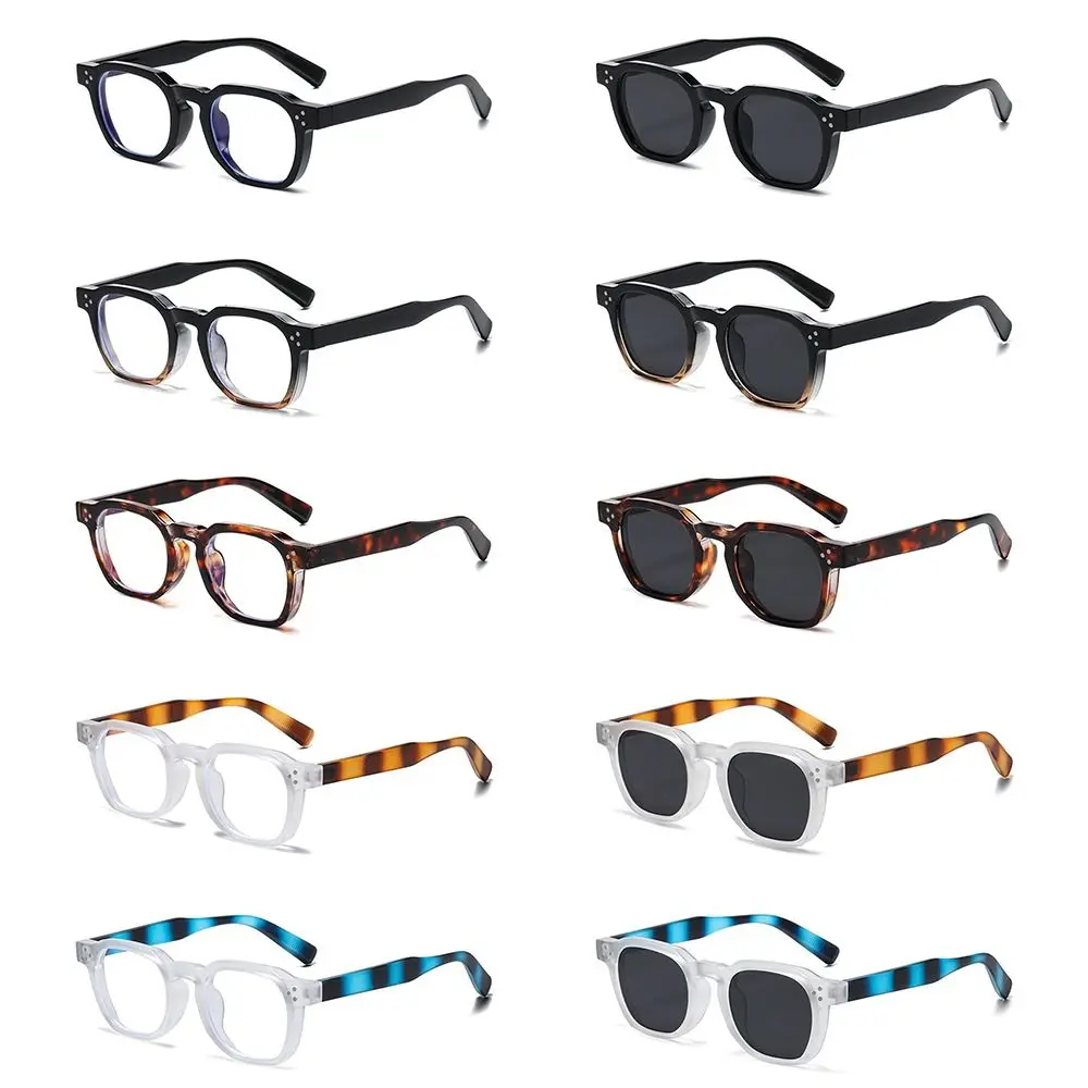 스트라이프 사원 라운드 리벳 선글라스, UV 차단 레트로 다각형 프레임 선글라스, 빈티지 드라이빙 쉐이드, 남녀 공용