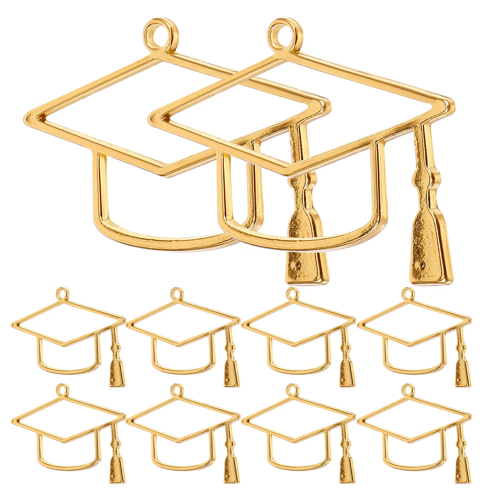 

10pcs Cap Pendant DIY Jewelry Accessories Metal Alloy Graduation Charms Charm Craft Supplies Bracelet Earrings