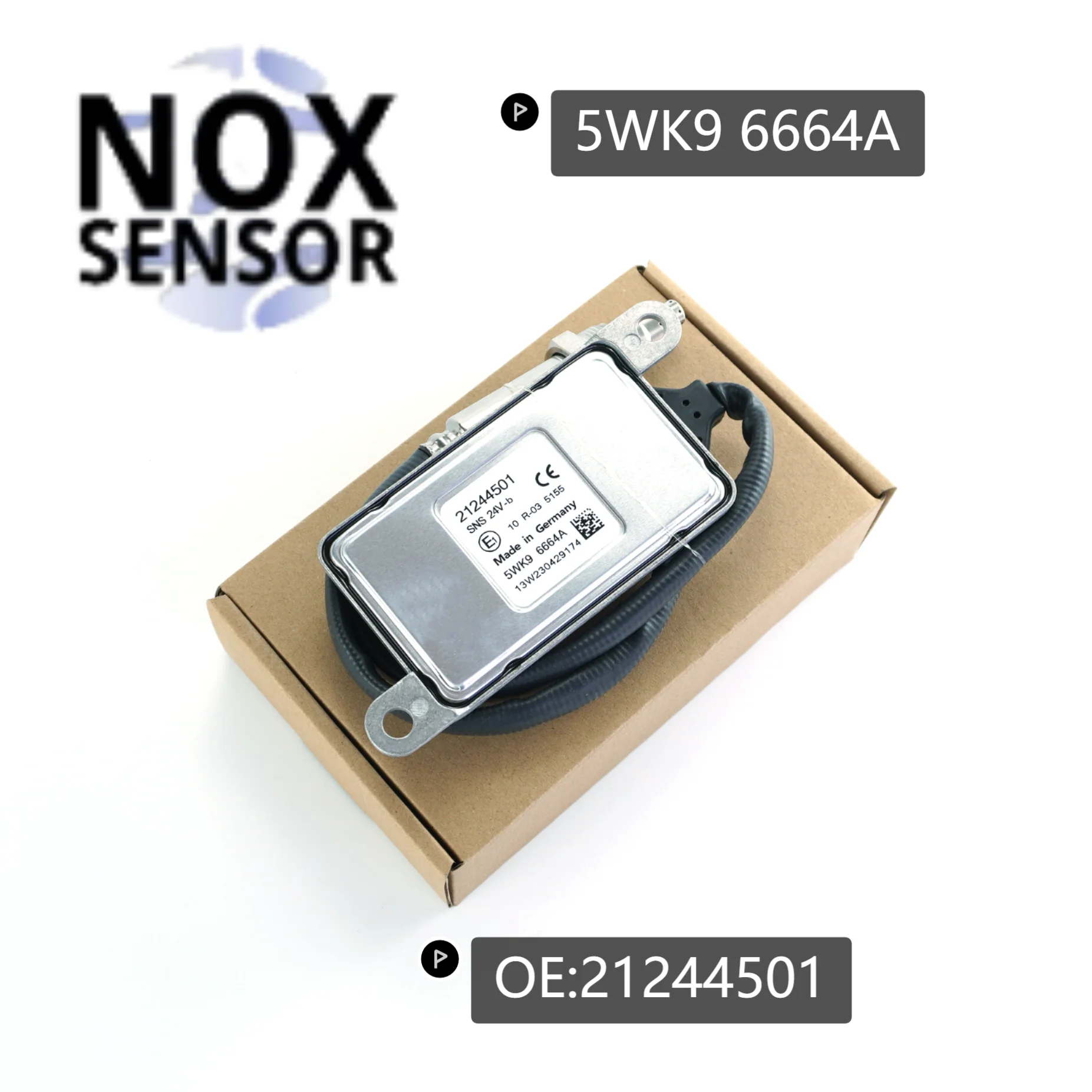 

5WK96664A 21244501 24V high quality Nitrogen oxygen sensor Fits For FH FM 21244501 5WK96664A NOx sensor One year warranty