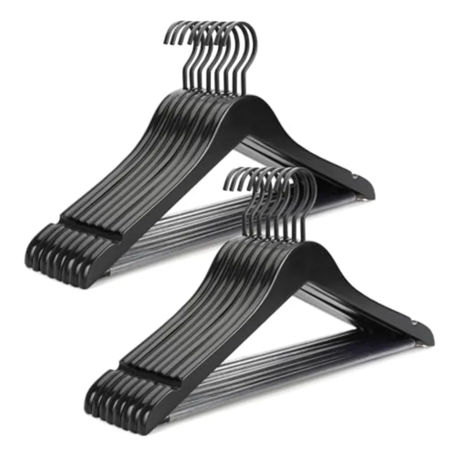 

Премиальные деревянные вешалки класса люкс для бутиков с утолщенным крючком и нескользящей планкой для брюк, сверхпрочные вешалки для пальто без заломов