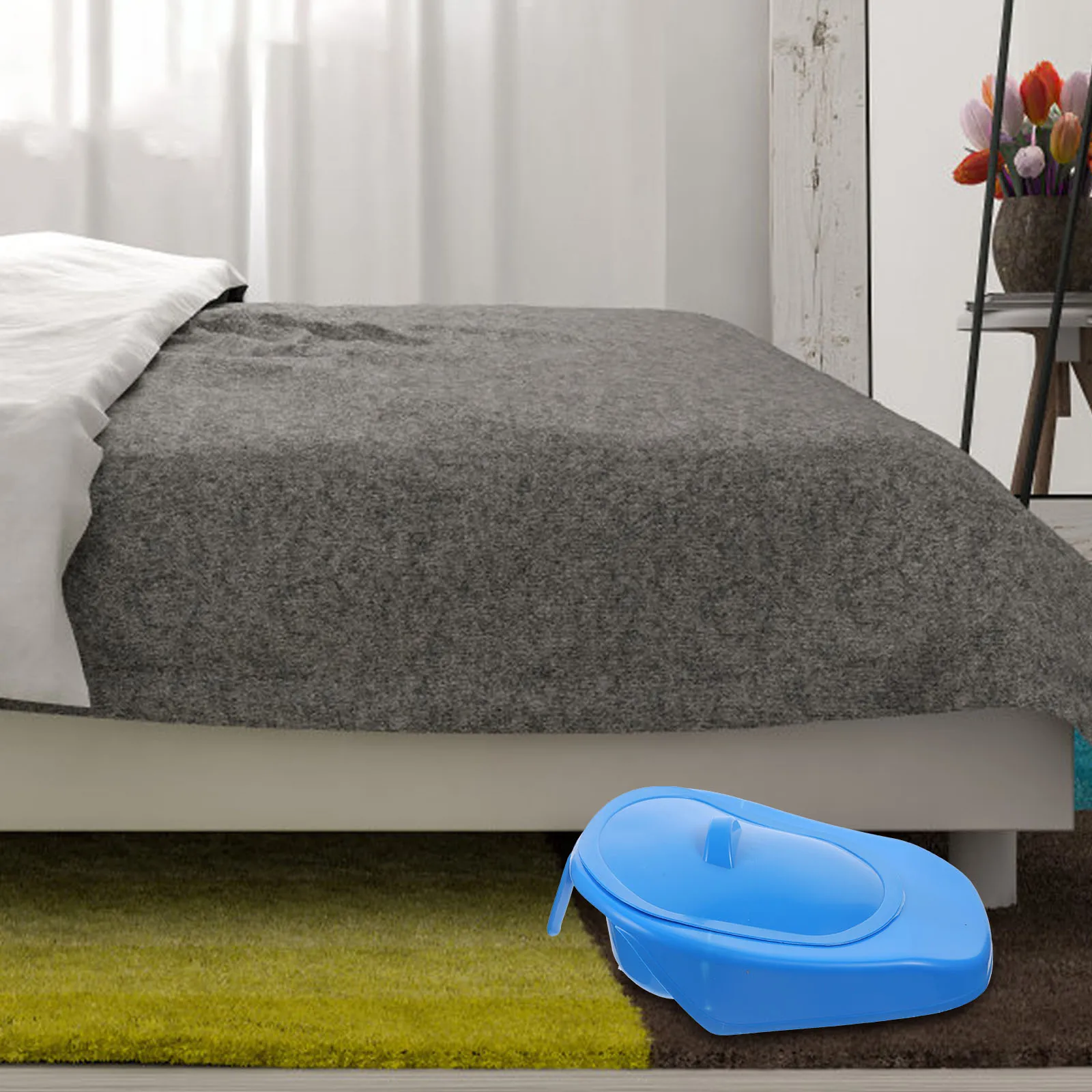 مقلاة سرير بلاستيكية متينة محمولة للتمريض خفيفة الوزن ومريحة لكبار السن والمعاقين والمريض الحوامل للاستخدام المنزلي في المستشفى