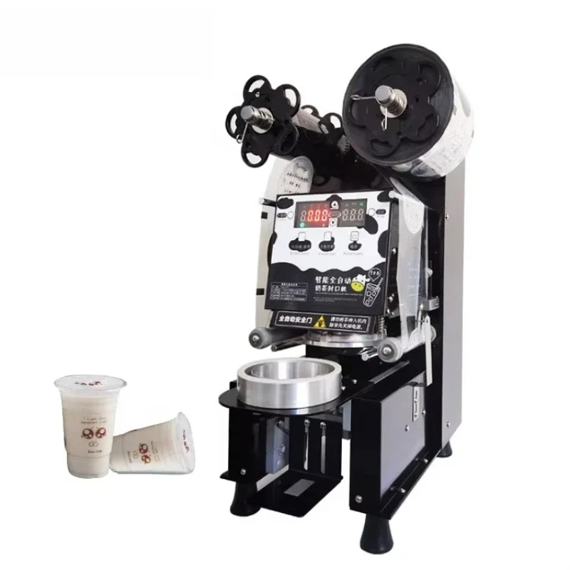 Automatic paper plastic film bubble tea boba cup sealing machine sealing machine