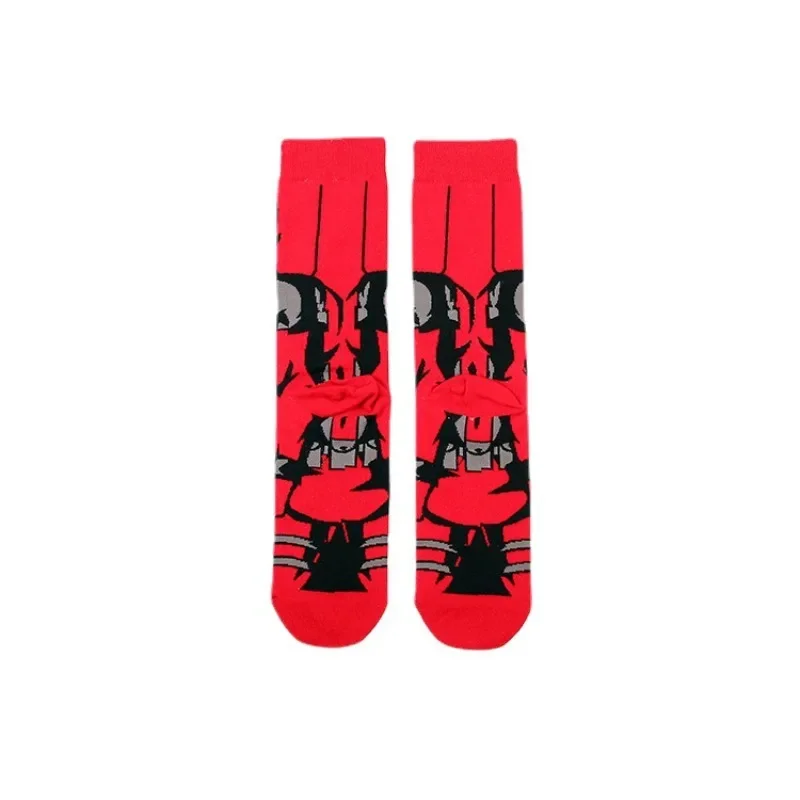 Medias Deadpool & Wolverine para hombre, calcetines largos de Marvels, accesorios de ropa de Anime, calcetines de algodón a la moda, calcetines