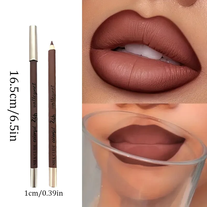 Nude Matte Lip Liner Makeup Set - Long-Lasting Natural Matte Waterproof Effect, Long-Lasting Easy-To-Color Non-Smudge Lip Liner,