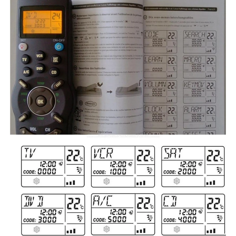  Learning Remote Control RM-991 for Multiple Electronics with Easy Copy Operate