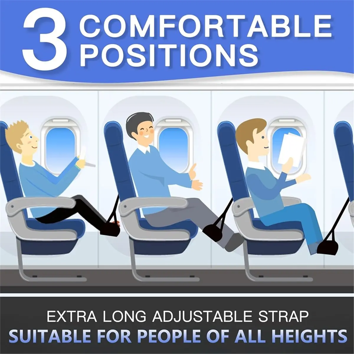 2026 New 2-Pack Airplane Travel Footrest Hammock - Relax Your Feet - Travel Essentials Comfy Foot Hanger Plane Footrest