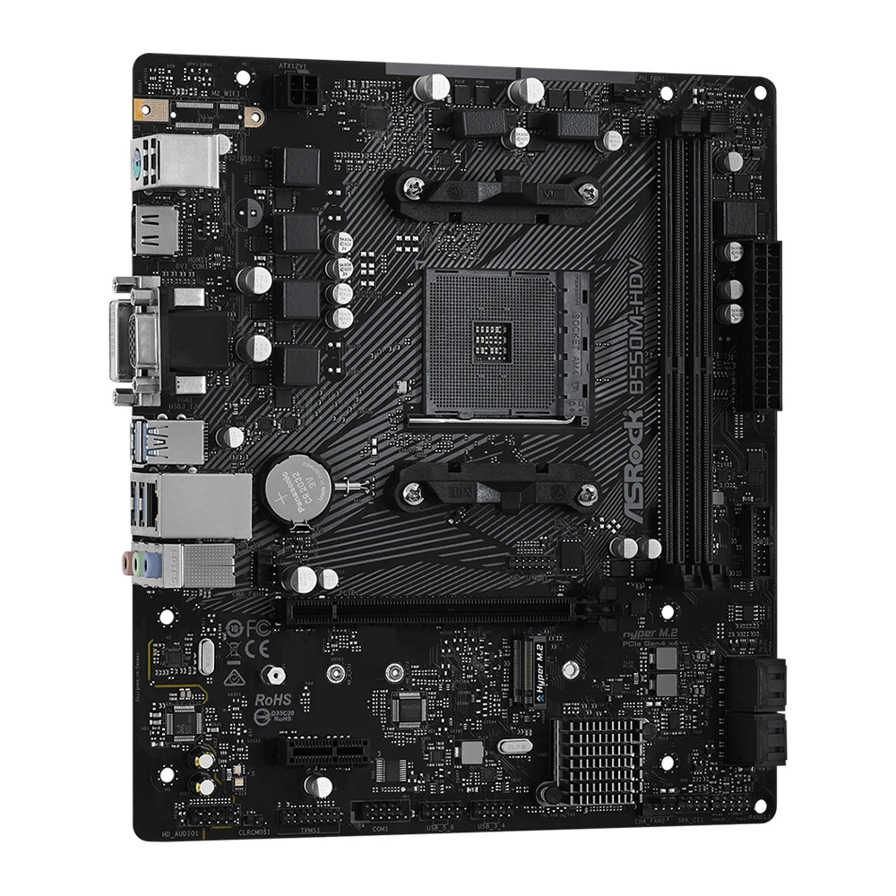 Nowa płyta główna ASRock B550M-HDV micro-atx 64G B550 placa mae AM4 obsługa AMD Ryzen procesador komputer dla graczy DDR4 4733 +(OC) PCIe 4.0