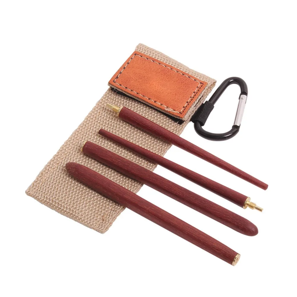 3 Set Durable Portable Wood Chopsticks Foldable WIth Storage Bag Reusable Chopsticks Detachable Chopsticks Travel view 2