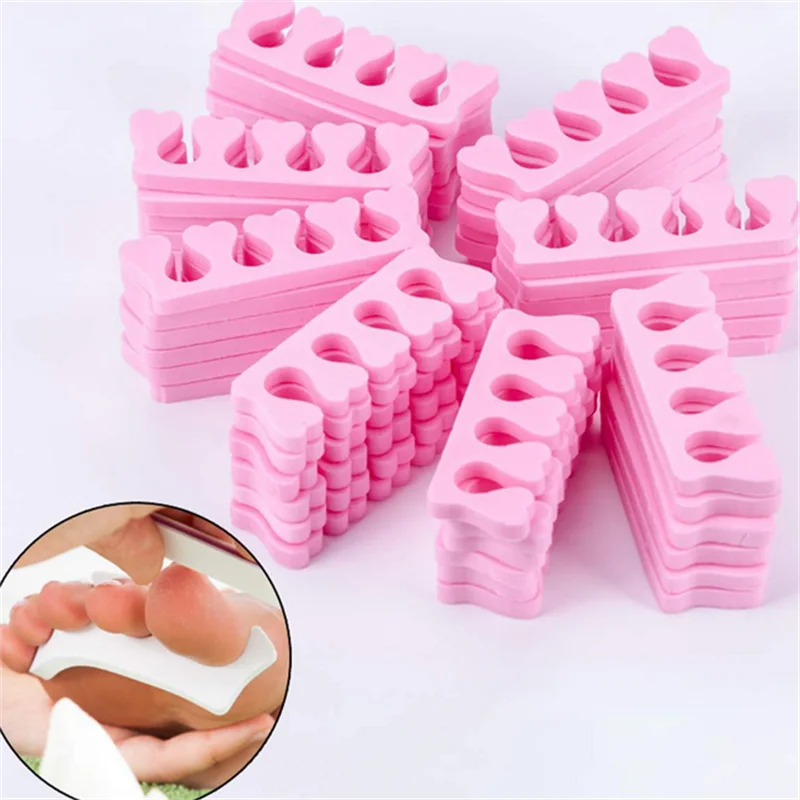 벌크 팩 EVA 스펀지 네일 아트 도구 - 50/100/500개 발가락 분리기 매니큐어 페디큐어 네일 폴리시 적용 발 관리용