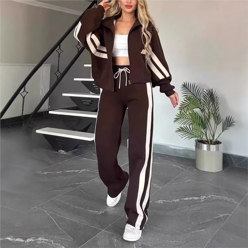 

2025 New Zipper Tops Sets Women Autumn 2 Piece Sets Outfits Casual Sweatpants Versatile Long-sleeved Sweatshirts Coats Trousers