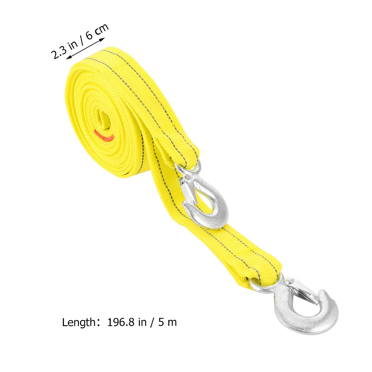 5 Meter Premium Car Tow Rope Heavy Duty Trailer Strap U Shaped Hooks Vibration Dampening Strong Polyester Material