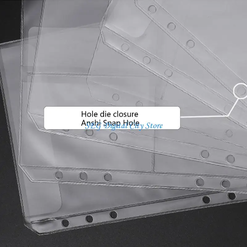 

U75B 10Pcs/set Transparent Clear Soft PVC Notebook Binder Sizes Notebook Binder