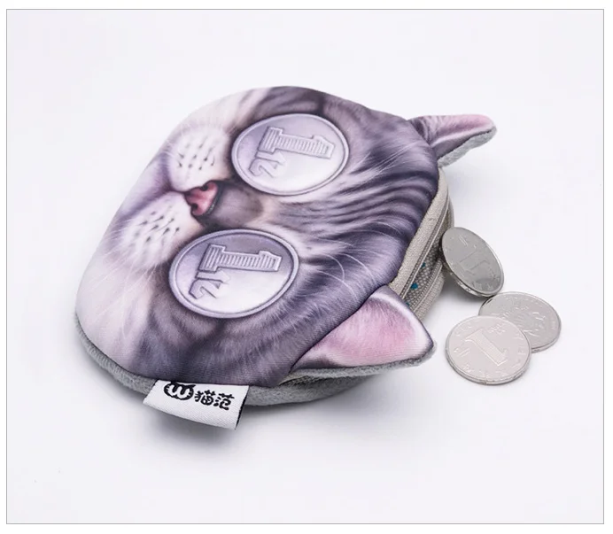 New Cartoon Cute Cat Plush Coin Purse Creative Cat Coin Purse Lipstick Bag Headphone Storage Bag Funny Children's Birthday Gift