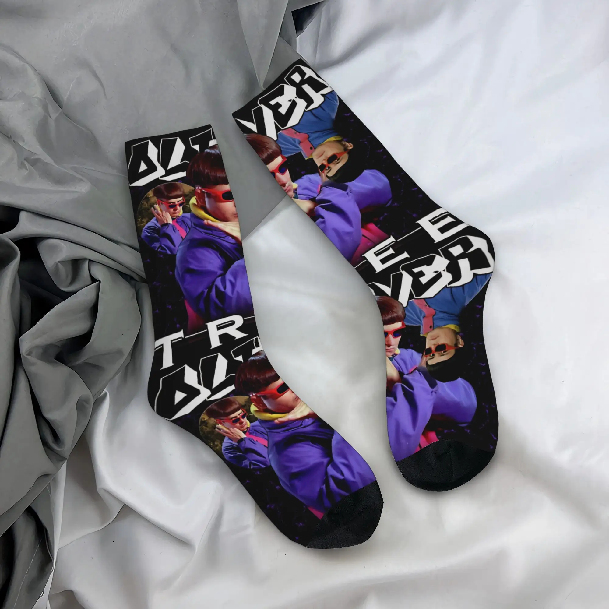 Oliver Tree American Rapper Socks Men Women Polyester Funny Happy  Socks Hip Hop Spring Summer Autumn Winter Middle Tube Socks