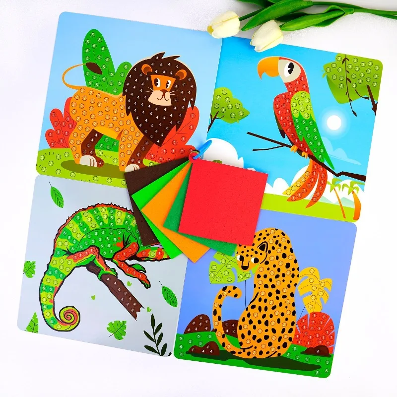 1Pc EVA Mosaico Adesivi Puzzle Kit Arte Artigianato Fatto A Mano FAI DA TE Incolla Pittura Giocattoli Per Bambini Prima Educazione Illuminazione Disegno Giocattoli