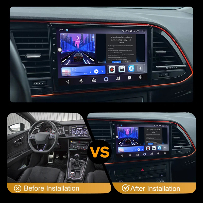 Car AutoRadio Android 13 For Seat Leon 3 2012-2020 QLED Multimedia Video Player 2Din Navigation Carplay Auto RDS Stereo DSP WIFI