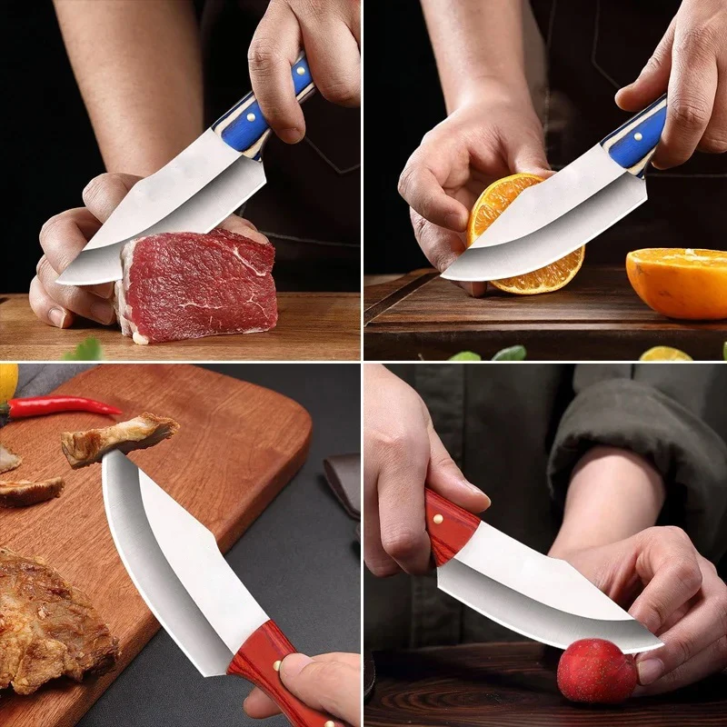 Utility Knife Slicing Fish Meat Vegetable Kitchen Knives Wood Handle Hand forged Blade Butcher Boning Knife Chef Camping Cleaver