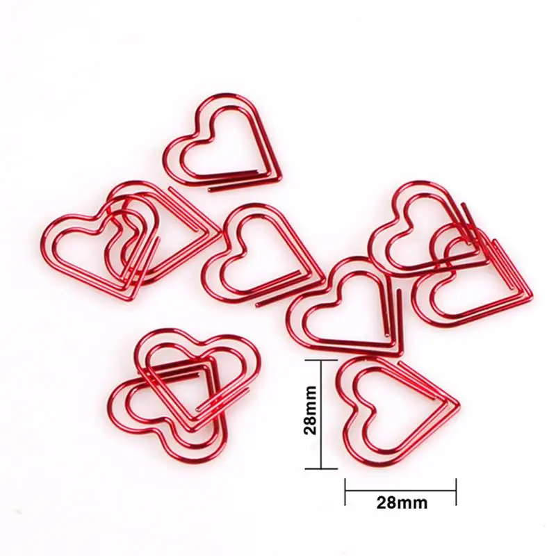 100pcs Paperclip Love Bookmark Marking Clipss Marking Medium Love Heart Cute Funny Jumbo Jumbo Paper